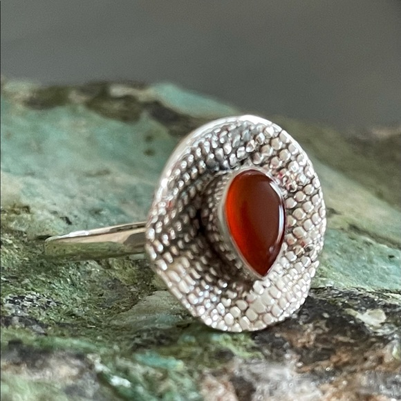 🌟Carnelian Sterling Silver Ring - Picture 5 of 10